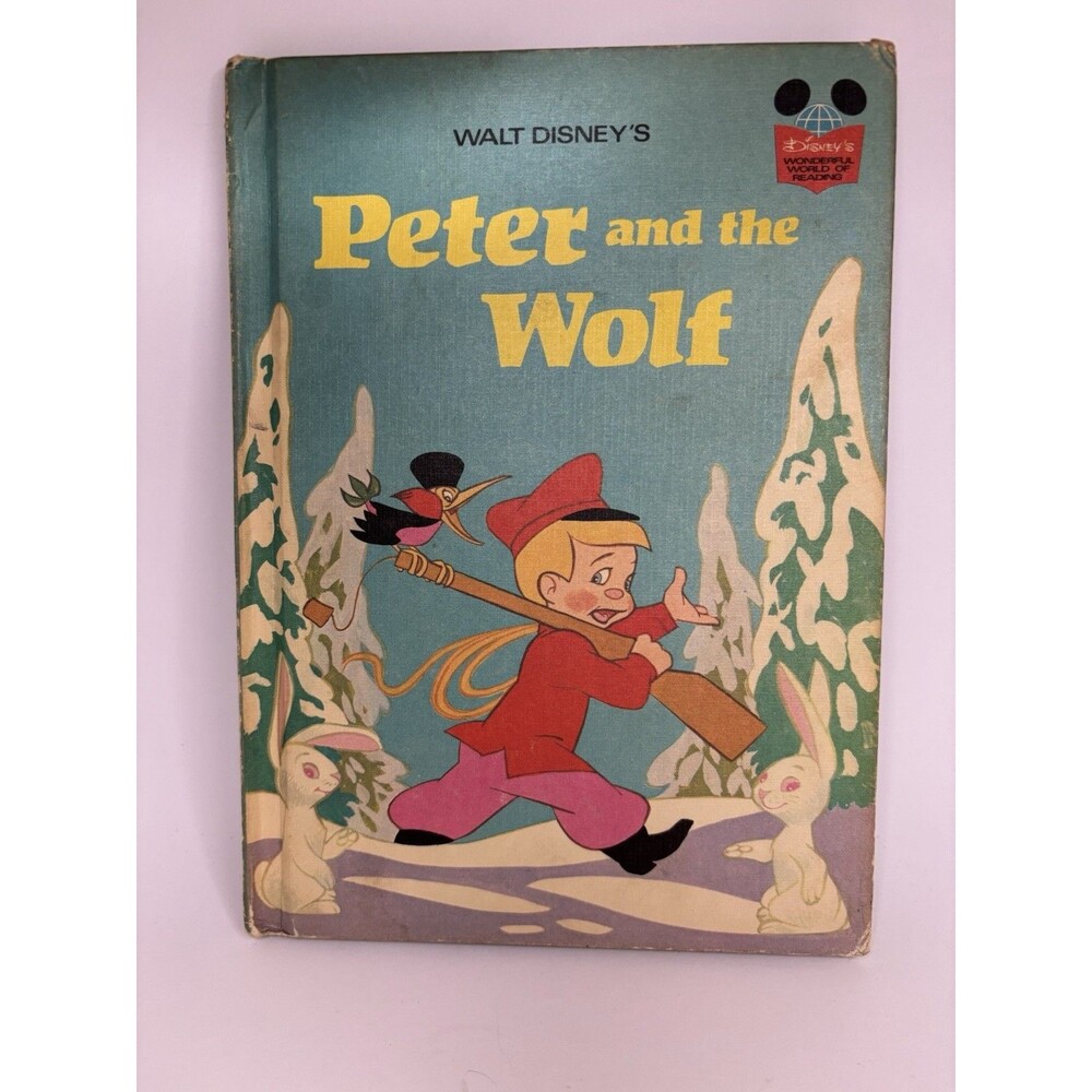 Vintage 1974 Disney Peter and the Wolf Hardcover Random House Book Club